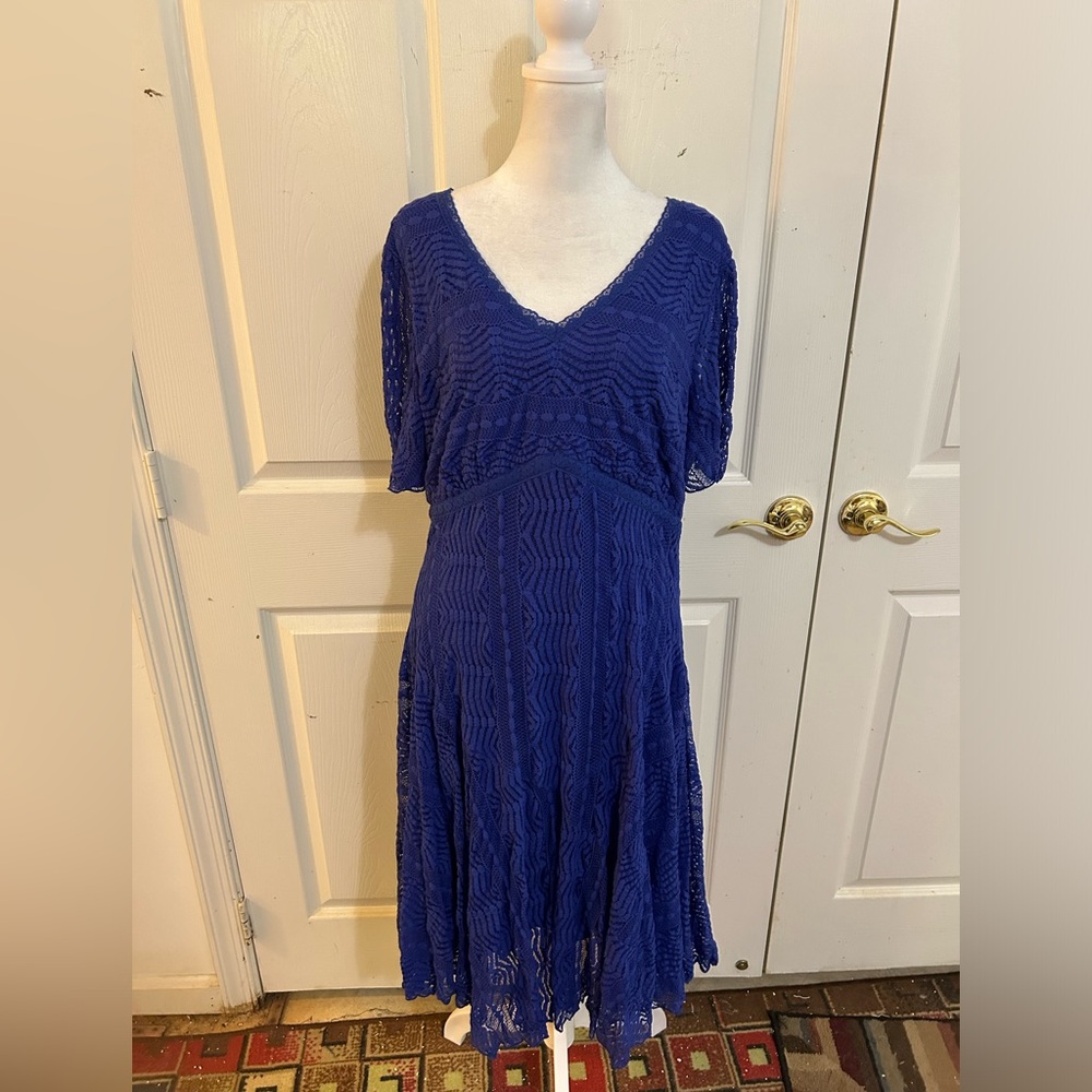 Rabbit Rabbit Rabbit blue lace dress, size 18